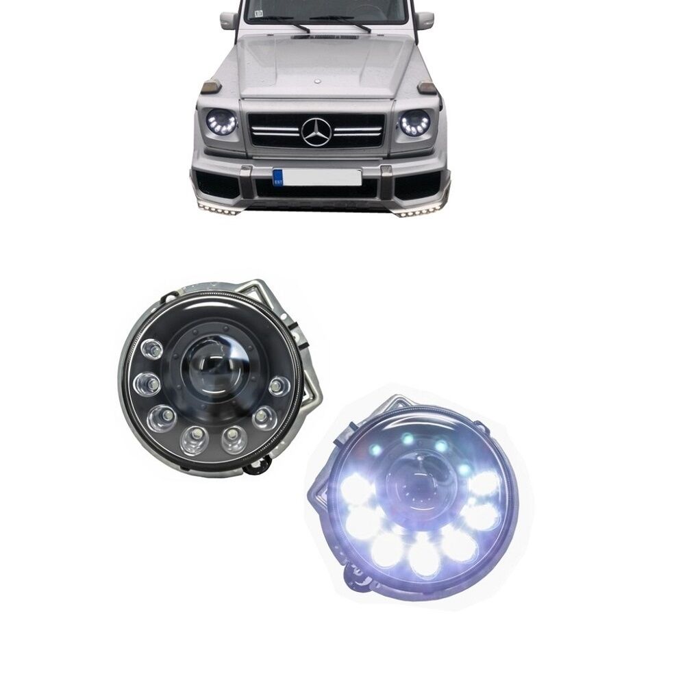 Mercedes w463 g63 ön far lambası 7 ledli siyah 2012 / 2018