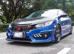 Honda civic fc5 uyumlu ön panjur ve far kaşları siyah si model 2016+