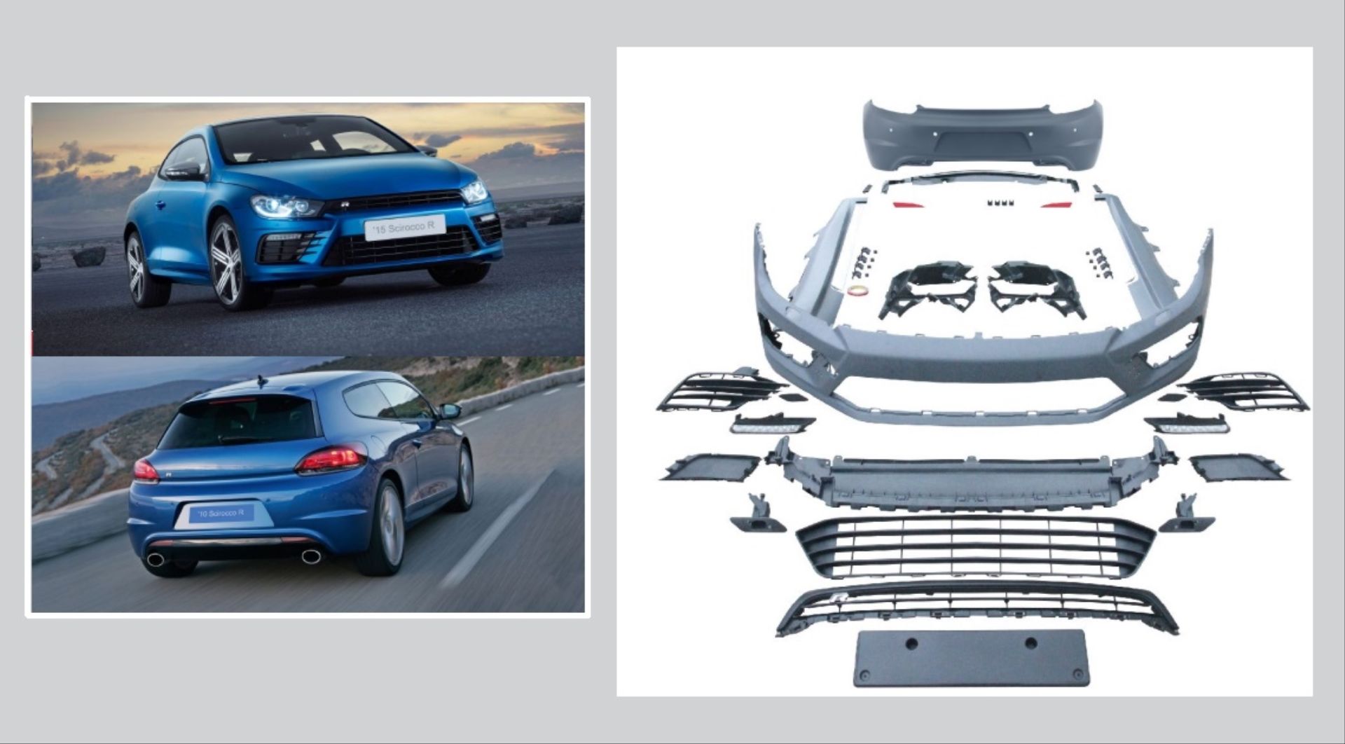 Vw scirocco makyajlı r body kit 2015+