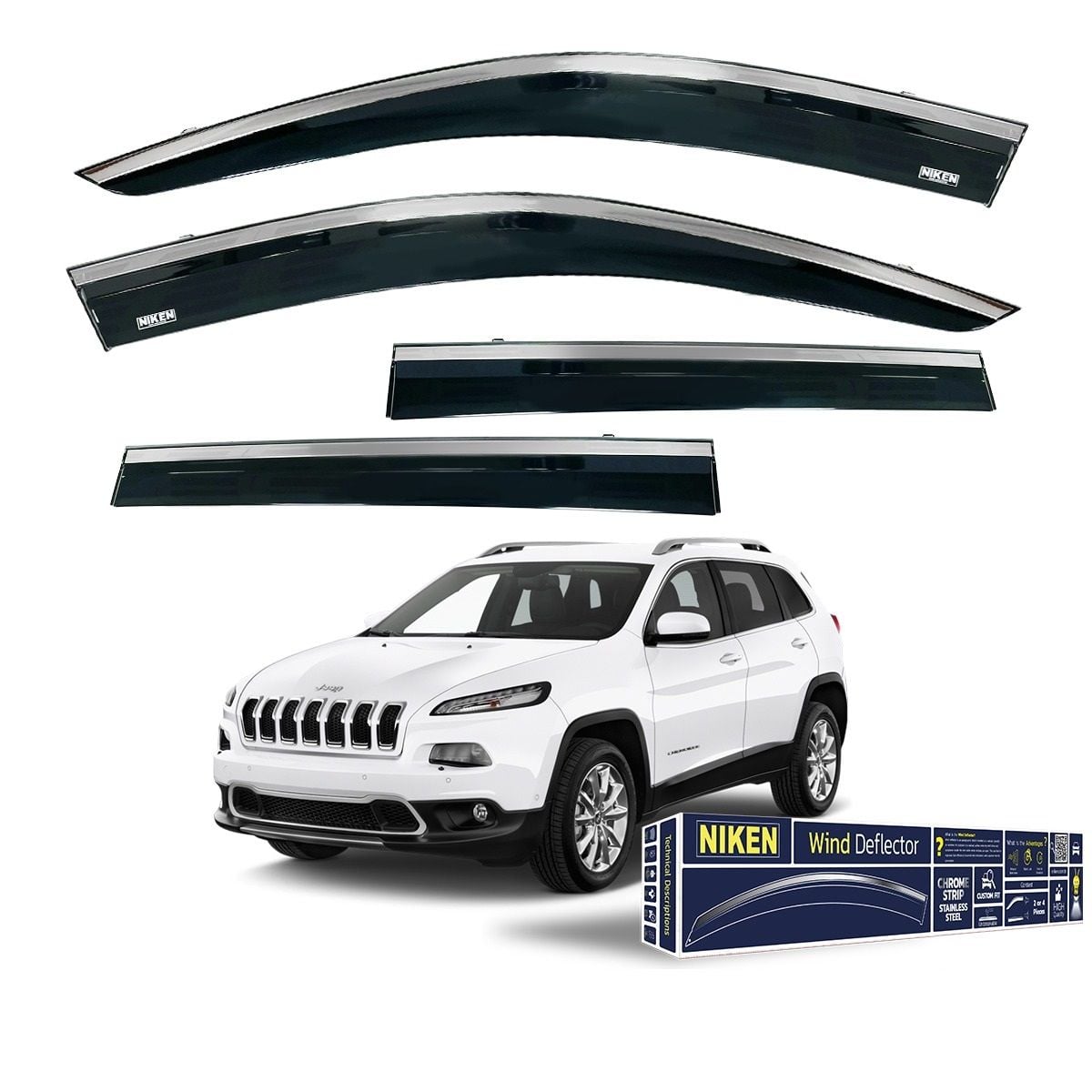 Jeep cherokee cam rüzgarlığı kromlu niken 2014+