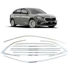 Skoda scala cam çerçevesi kenar çıtası krom tamtur 2019+ 12 parça