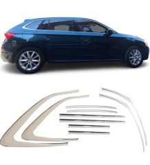 Skoda scala cam çerçevesi kenar çıtası krom tamtur 2019+ 12 parça
