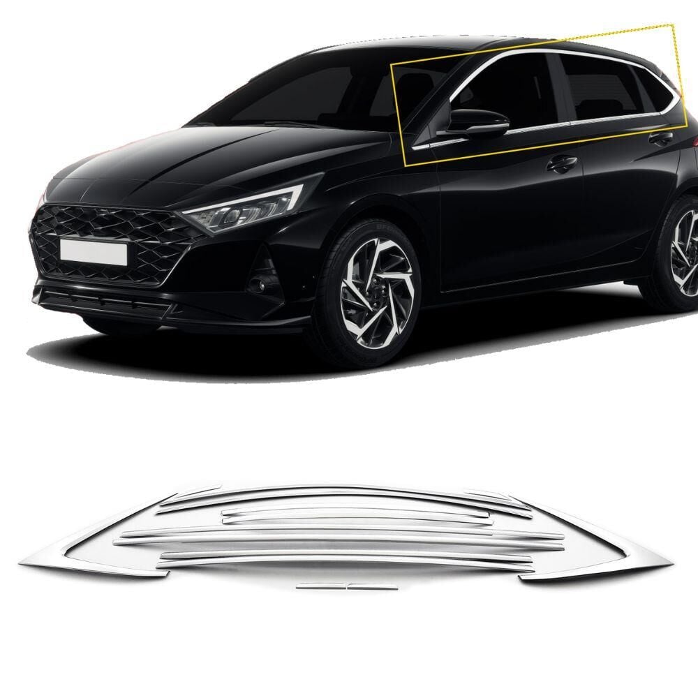 Hyundai i20 cam çerçevesi kenar çıtası krom tamtur 2019+ 14 parça