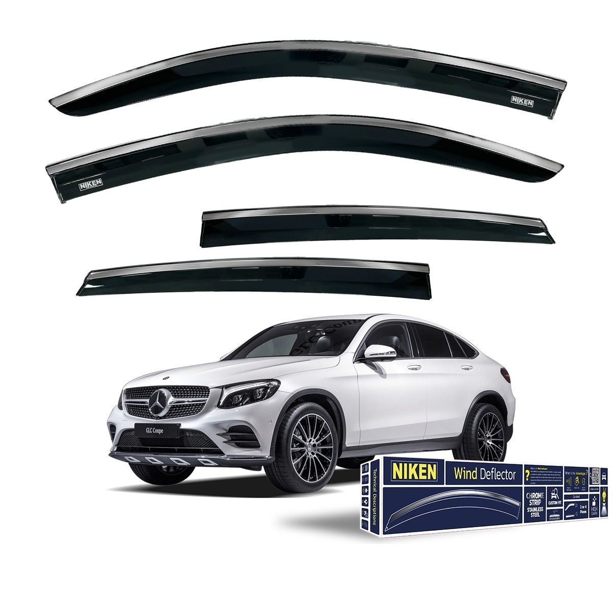 Mercedes glc coupe cam rüzgarlığı kromlu niken 2016 / 2020