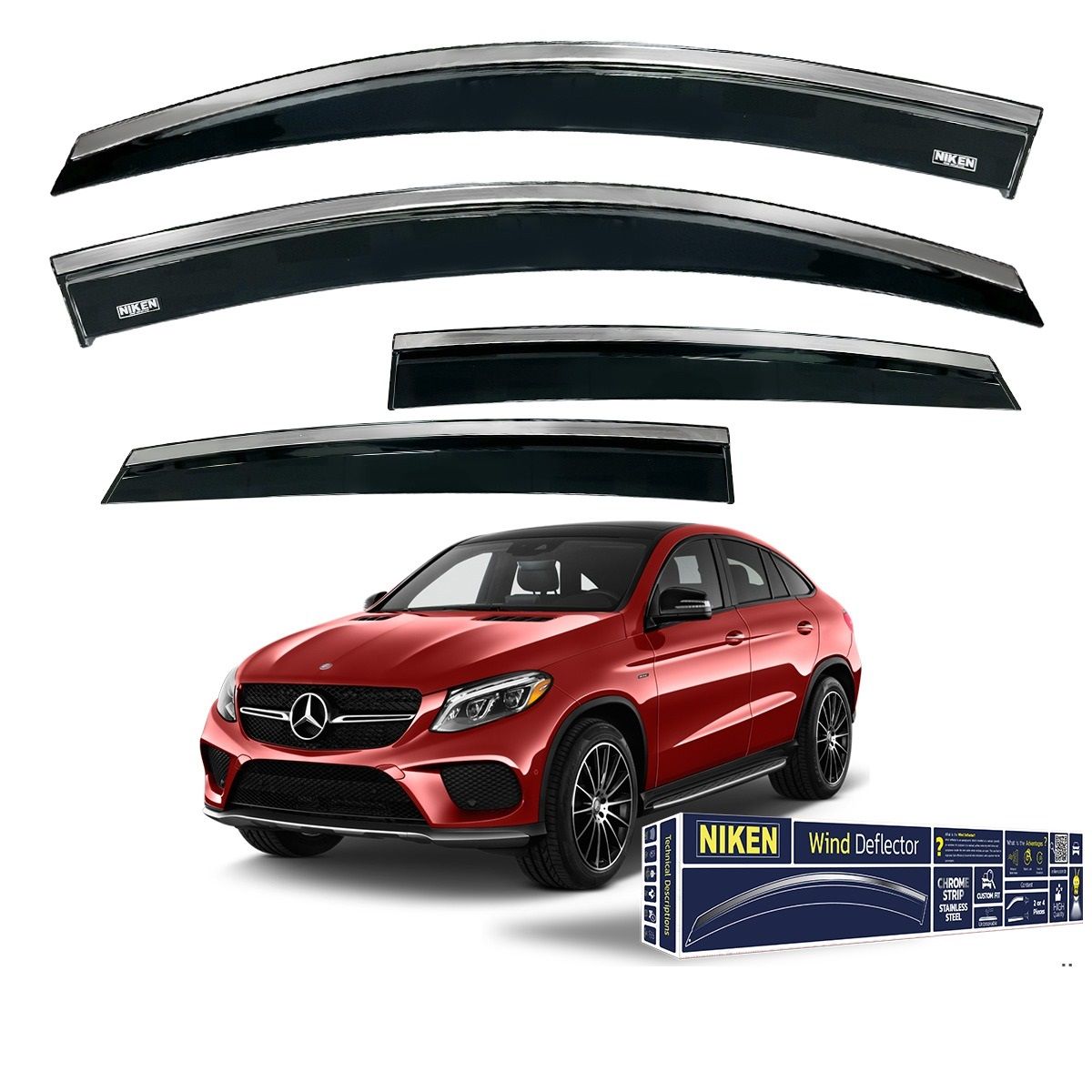 Mercedes gle coupe cam rüzgarlığı kromlu niken 2015 / 2019