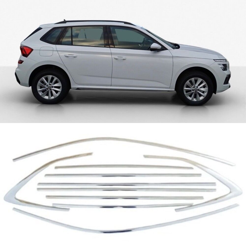 Skoda kamiq cam çerçevesi kenar çıtası krom tamtur 2019+ 10 parça