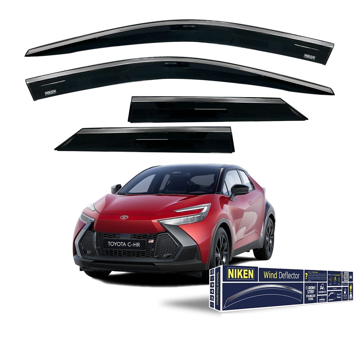 Toyota chr cam rüzgarlığı kromlu niken 2024+