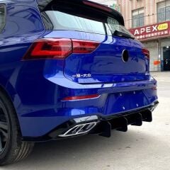 Vw golf 8 rline arka tampon difüzör eki plastik ithal