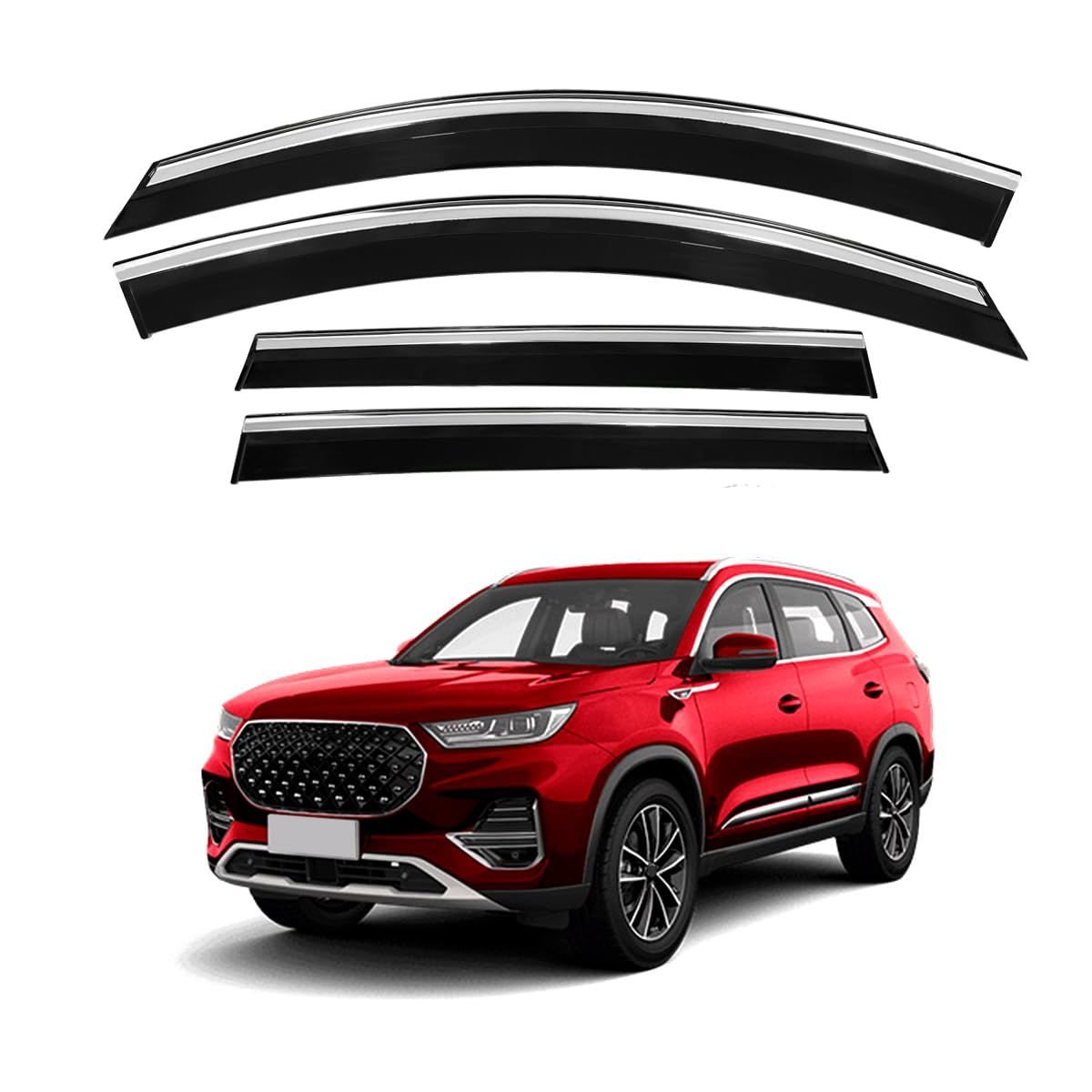 Chery tiggo 8 pro cam rüzgarlığı krom çıtalı 2018+