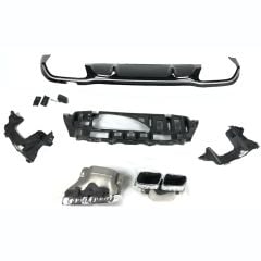 Mercedes w213 e63 arka difüzör ve krom egzoz seti facelift