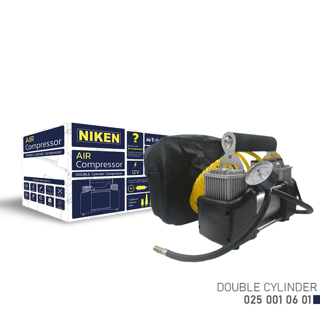 Araç lastik hava kompresör metal çift silindir büyük çantalı niken