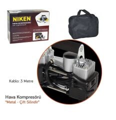 Araç lastik hava kompresör metal çift silindir büyük çantalı niken
