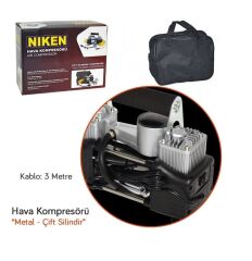 Araç lastik hava kompresör metal çift silindir büyük çantalı niken