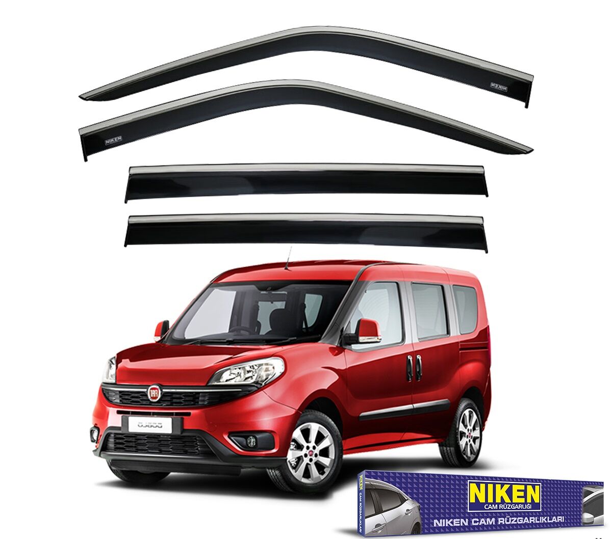 Fiat doblo 2 cam rüzgarlığı kromlu 2010+ niken