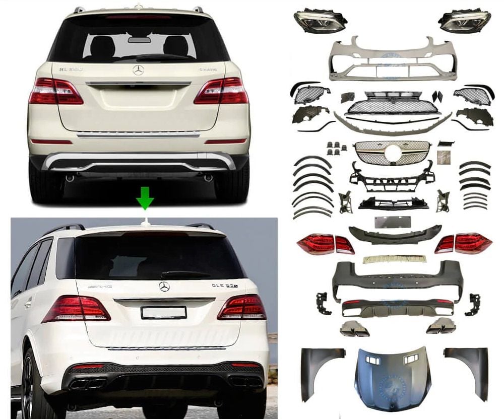 Mercedes ml w166 gle63 dönüşüm body kit seti full facelift