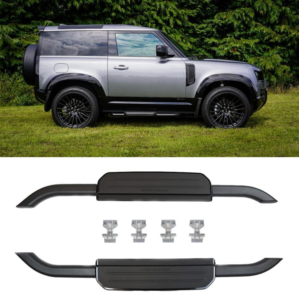 Lr defender yan basamak koruma 90 kasa full siyah 2020+