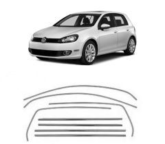 Vw golf 6 cam çerçevesi kenar çıtası krom tamtur 2008 / 2012 12 parça