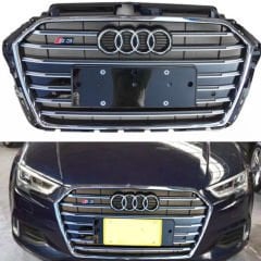 Audi a3 s3 ön panjur ızgara 2016+ 8v krom siyah - MAKYAJLI