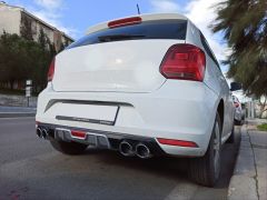 Vw polo 6r arka tampon difüzörü 4 çıkış gri 2009+