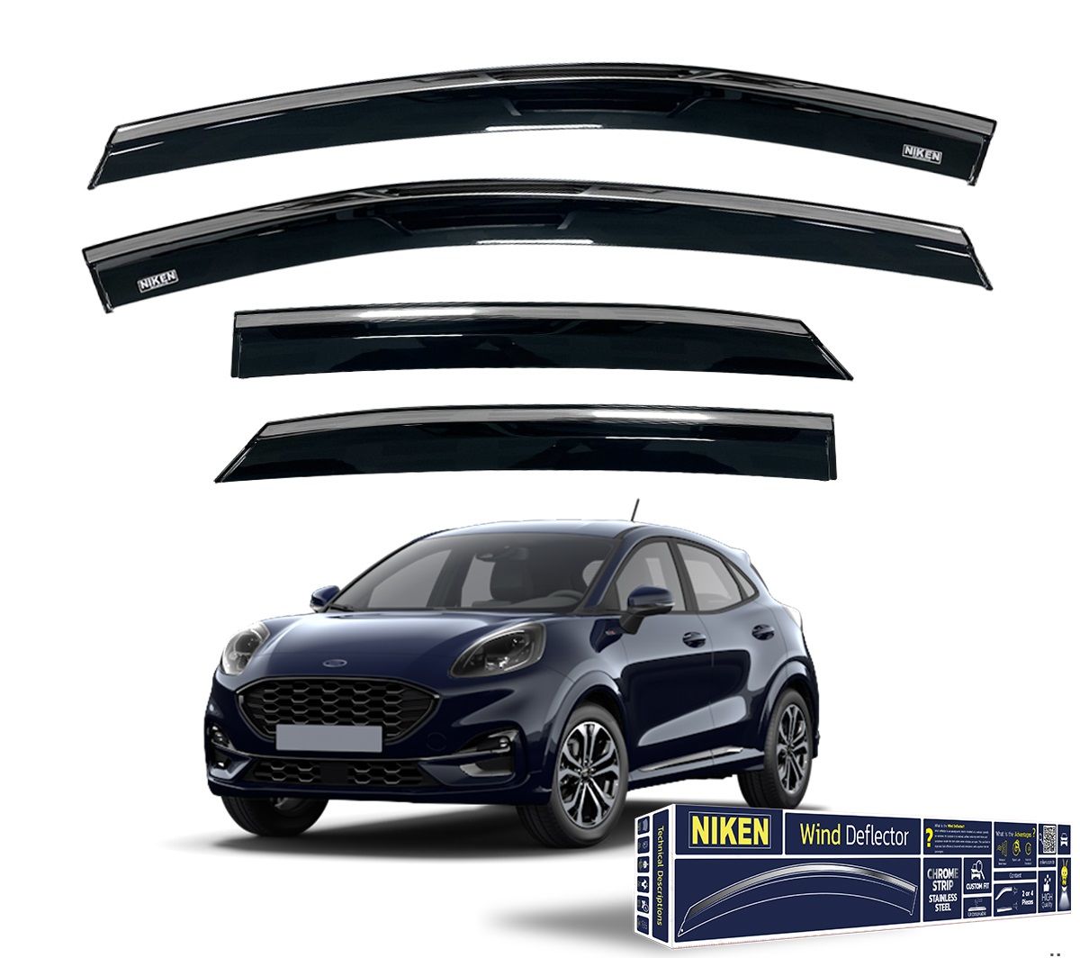 Ford puma cam rüzgarlığı kromlu 2024+ niken