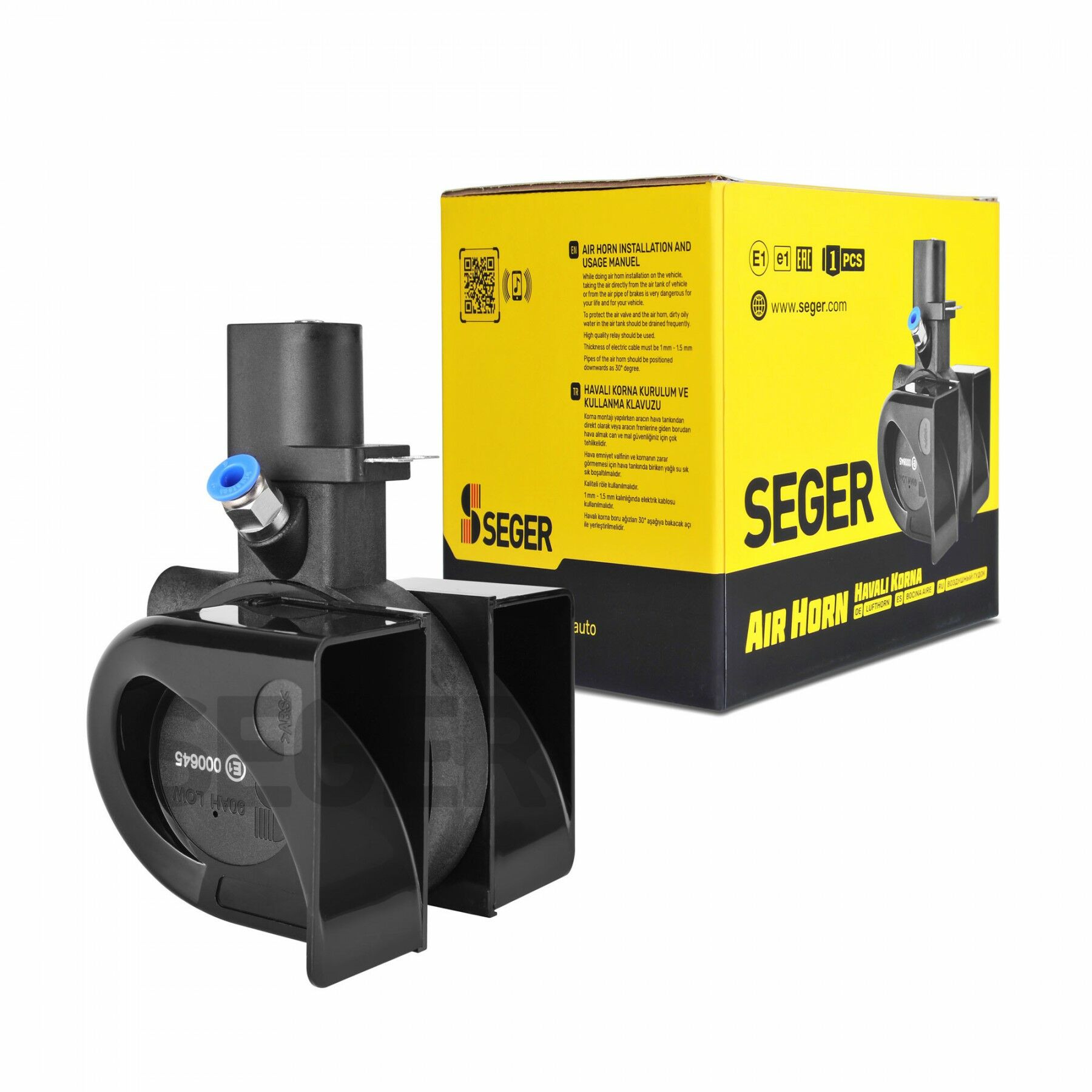 Seger 90ah salyangoz havalı korna 12volt