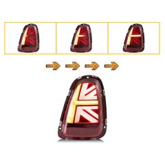 Mini cooper r56 stop lambası ledli british flag 2008 / 2014 kırmızı