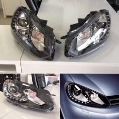 Vw golf 6 ön far lambası r20 model bi-xenon 15 led