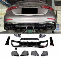 Mercedes W206 c63 amg arka tampon difüzör ve egzoz ucu amg 2021