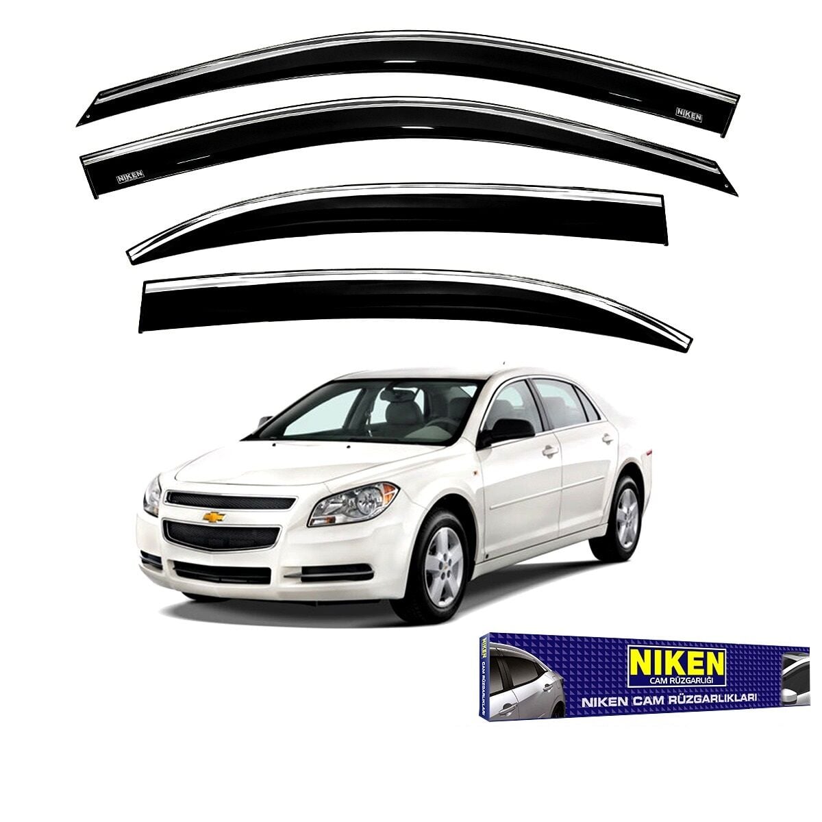 Chevrolet malibu cam rüzgarlığı kromlu niken 2012+