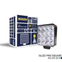 Çalışma lambası ledli kare 22-27w 16 ledli niken