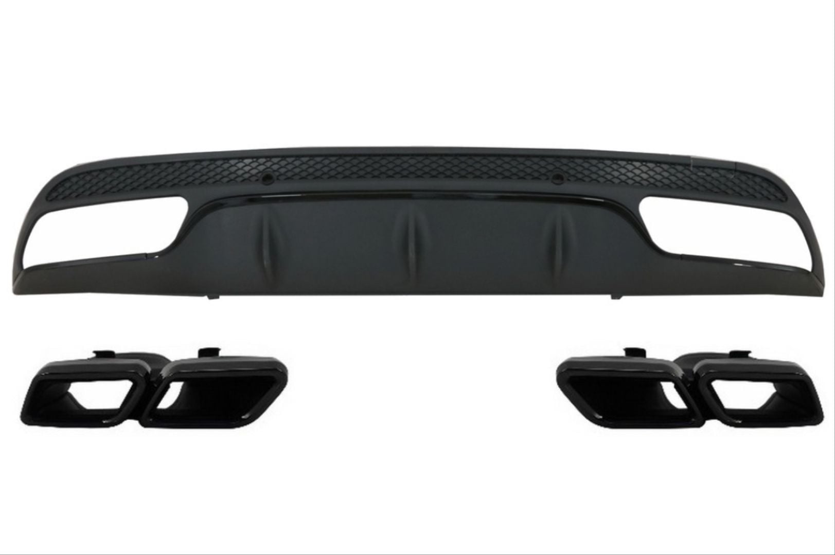 Mercedes w205 c63 amg difüzör ve siyah egzoz seti