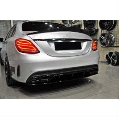 Mercedes w205 c63 amg difüzör ve siyah egzoz seti