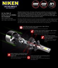 H15 led xenon far aydınlatma seti şimşek etkili niken evo 8000lm