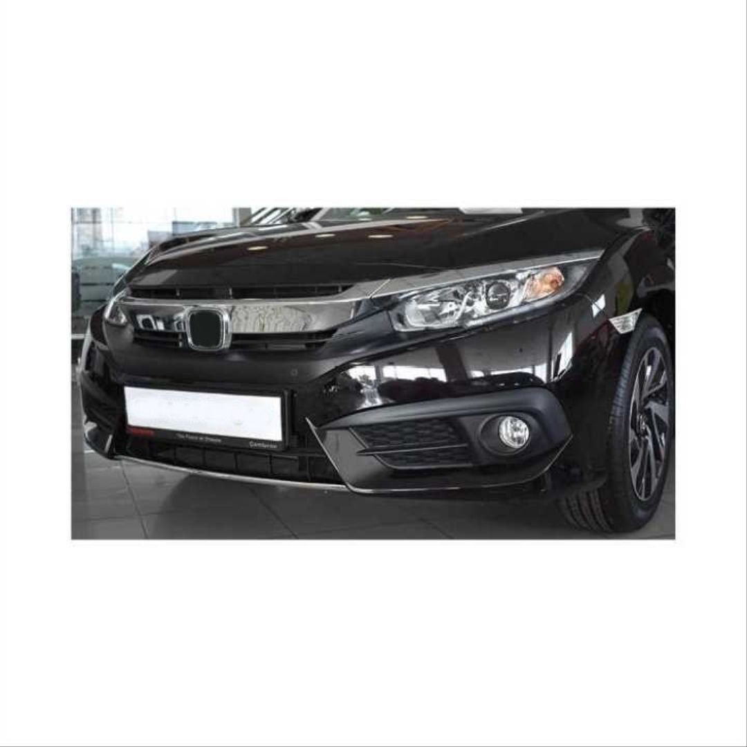 honda civic fc5 uyumlu ön tampon alt çıtası nikelaj tekli 2016-2020