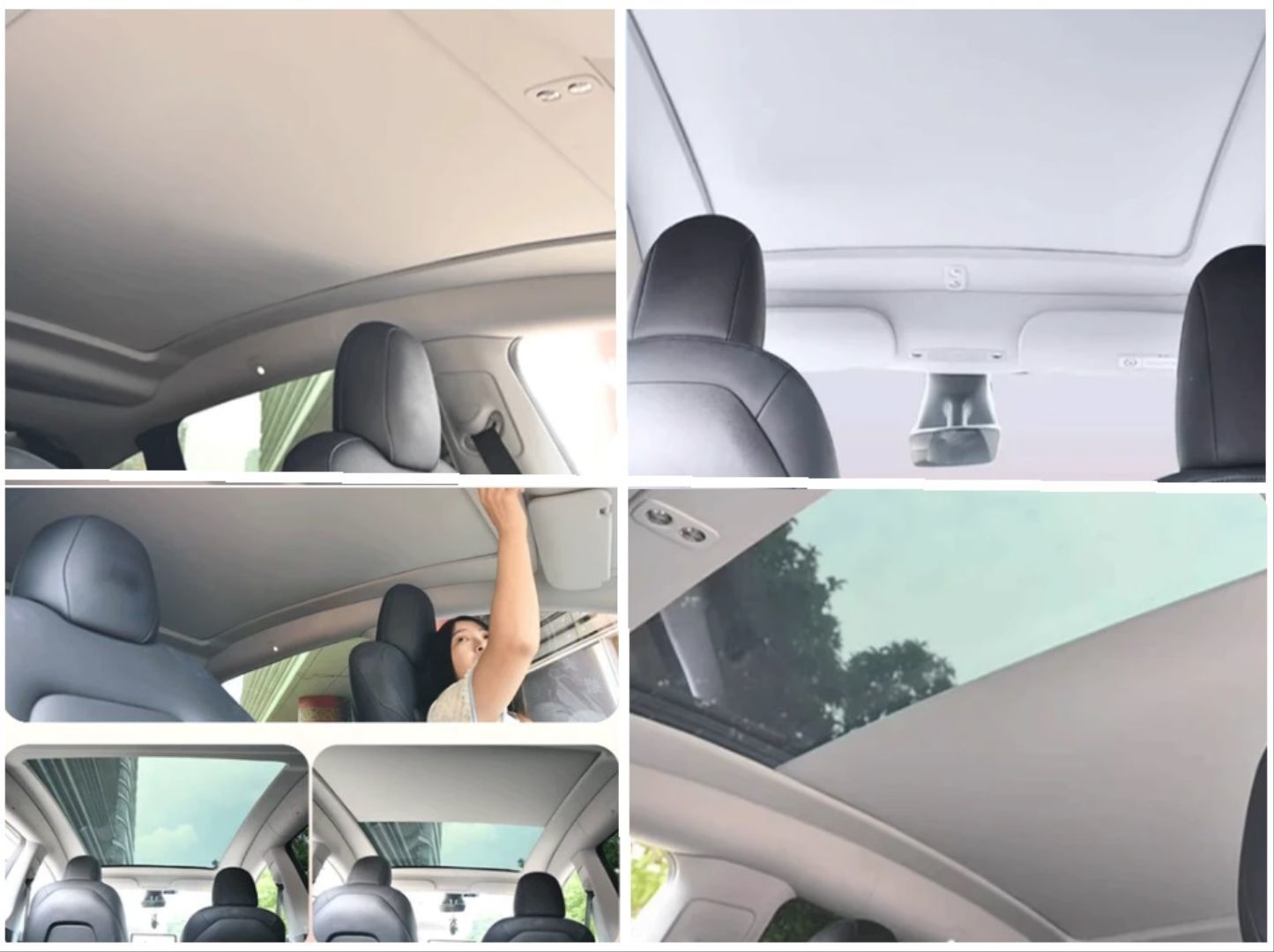 Tesla model y juniper tavan perdesi elektrikli gri