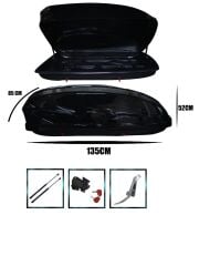 Araç üstü kapalı yük tatil tabut bagajı 400lt gri titan AUTOGP