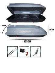 Araç üstü kapalı yük tatil tabut bagajı 370lt gri urban AUTOGP