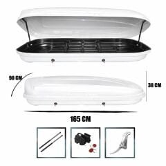 Araç üstü kapalı yük tatil tabut bagajı 500lt beyaz luxury AUTOGP