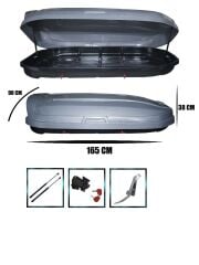 Araç üstü kapalı yük tatil tabut bagajı 500lt gri luxury AUTOGP