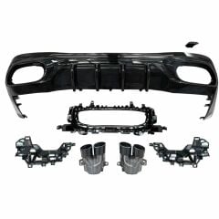 Mercedes c296 cle53 amg arka tampon difüzör ve egzoz ucu 2021