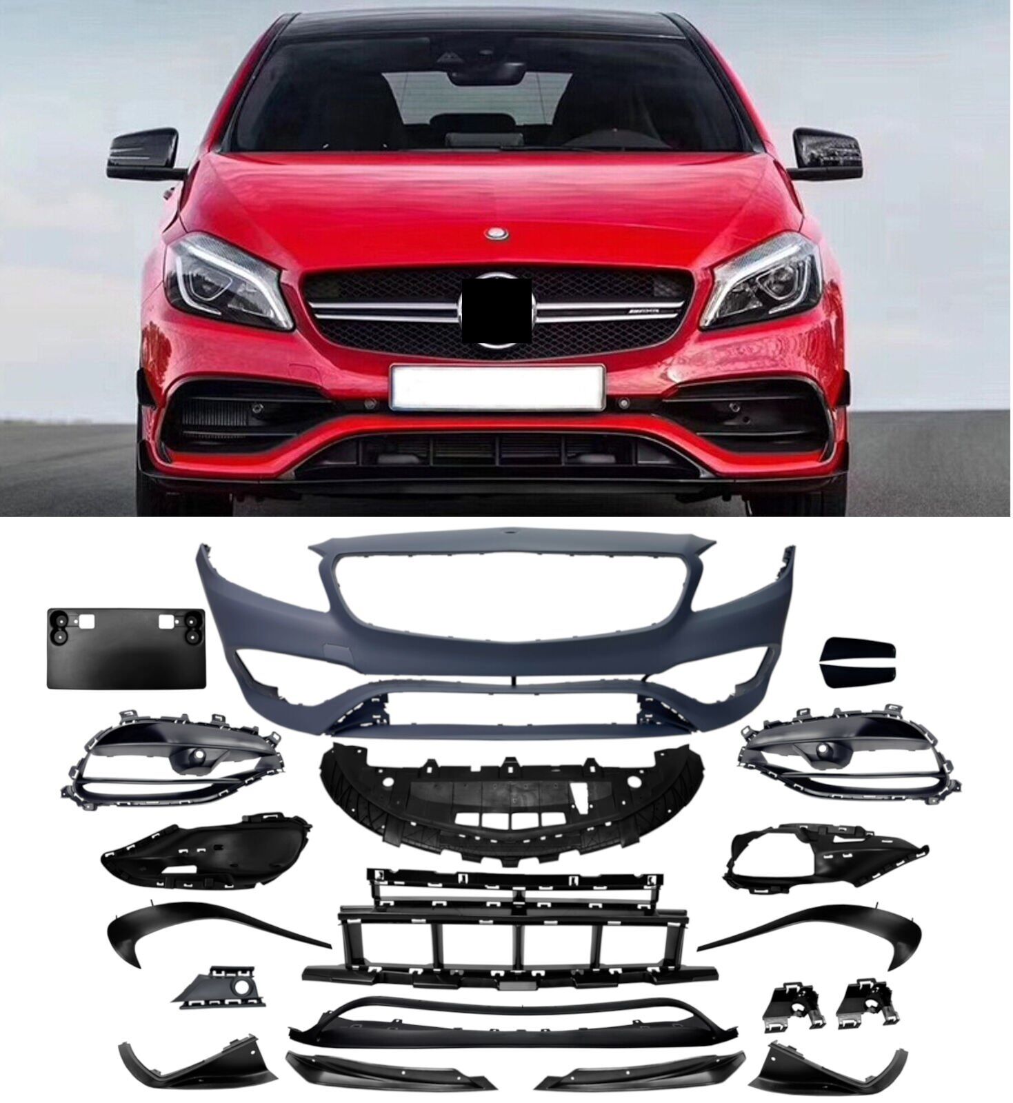 Mercedes w176 a45 amg ön tampon 2016+ facelift