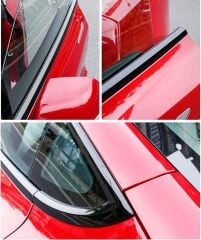 Tesla model y cam çerçevesi kenar çıtası pianoblack tamtur 10 parça 2020 / 2024