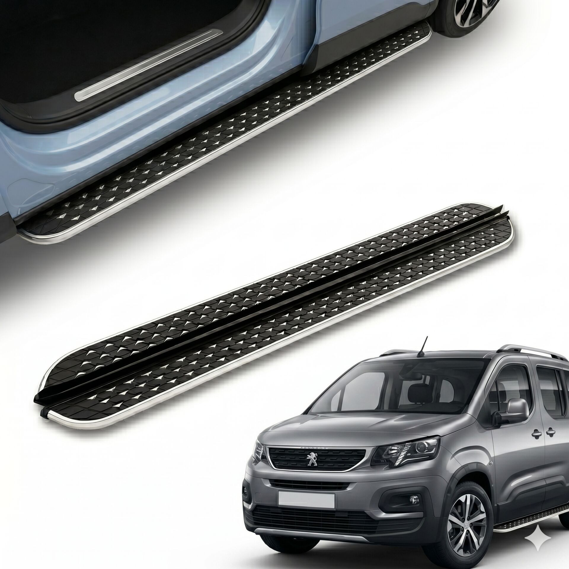 Peugeot rifter yan basamak marşbiyel koruma flory 2020+