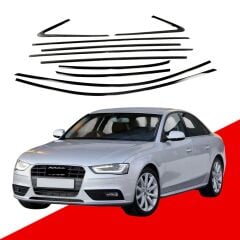 Audi a4 cam çerçevesi kenar çıtası krom tamtur 2012 / 2015 12 parça