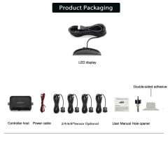 Araç geri park sensörü led ekran ve ses ikazlı siyah göz 18mm aem