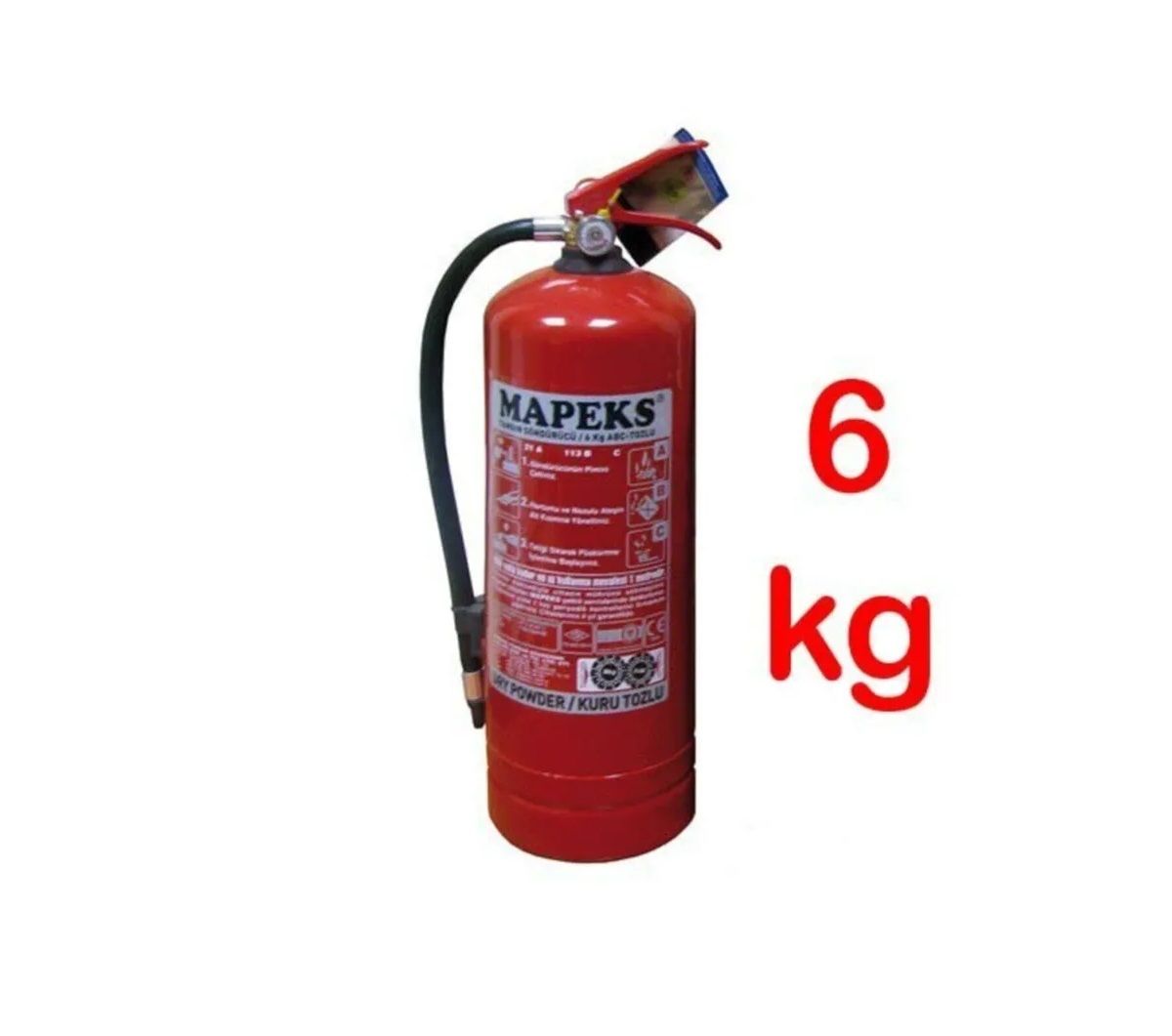 Yangın söndürücü tüp tüv onaylı tozlu 6kg
