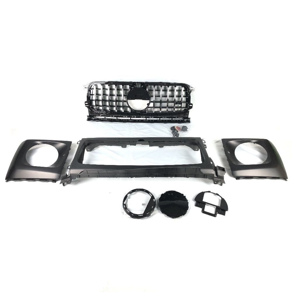 Mercedes w464 ön panjur ızgara far çerçevesi braketi ve logo