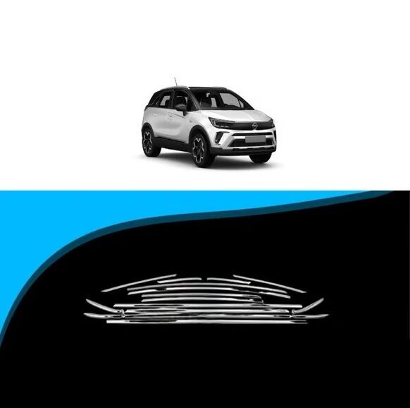Opel crosslad cam çerçevesi kenar çıtası krom tamtur 2017 / 2021 16 parça
