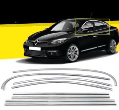 Renault fluence cam çerçevesi kenar çıtası krom tamtur 8 parça