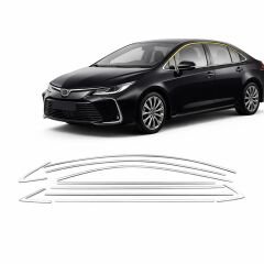 Toyota corolla cam çerçevesi kenar çıtası krom tamtur 2019+ 12 parça
